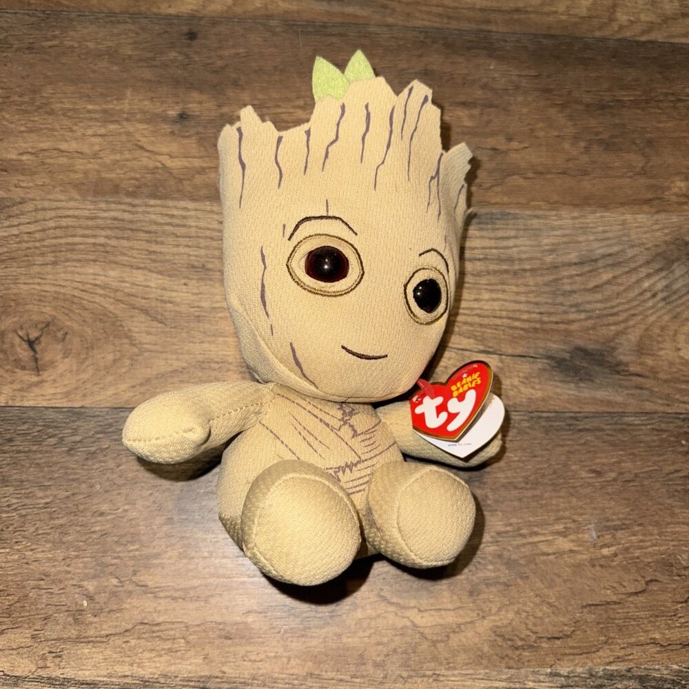 Ty Beanie Babies Groot 7” Marvel Guardians Of The Galaxy 2019 Plushie Stuffie